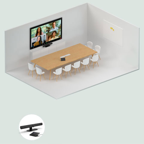 Meeting room with video bar