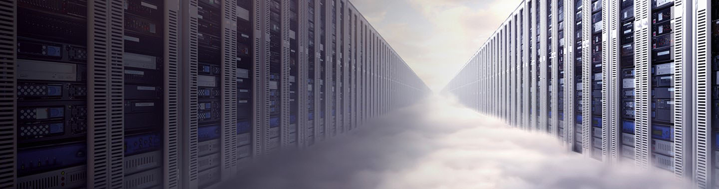 Abstract illustration: Server room in the sky