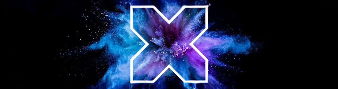 Farbexplosion mit Nutanix X-Logo