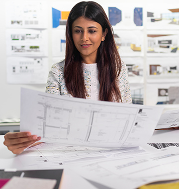 Woman checks a printout