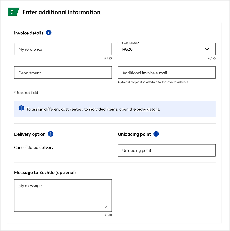 Checkout Step 3: Enter your order details