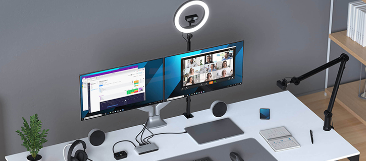 Workplace with Kensington accessories