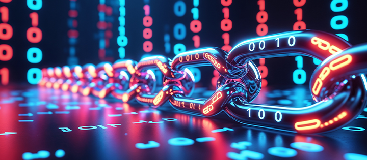 Die Kette, um die der Binärcode verläuft